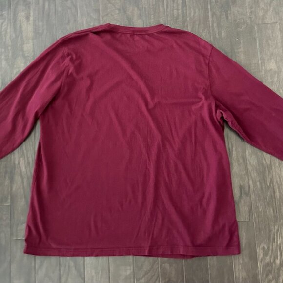 Red XXL George Long Sleeve Tee Shirt 100% Cotton - Picture 4 of 9